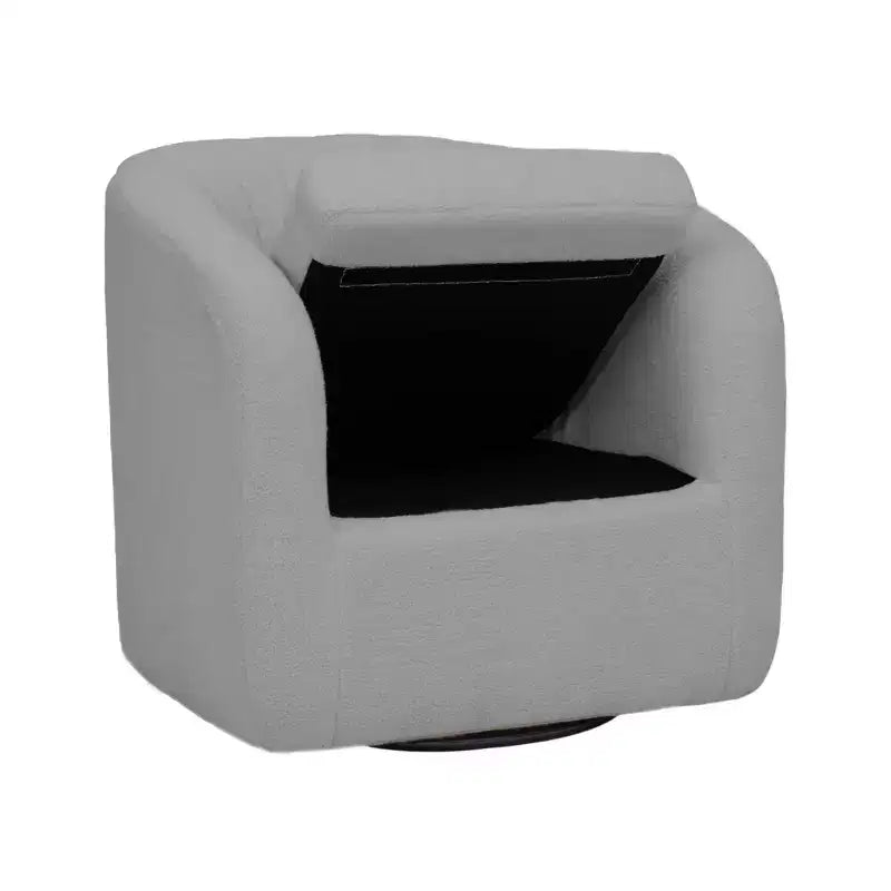 28.75" Faux Shearling Swivel Tub Chair