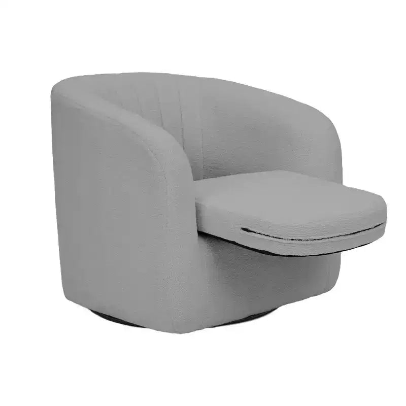 28.75" Faux Shearling Swivel Tub Chair