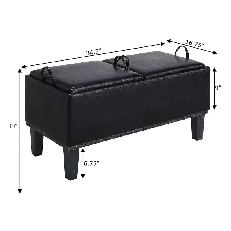 Brentwood Storage Ottoman with Flip-to-Tray Top Linen Upholstered
