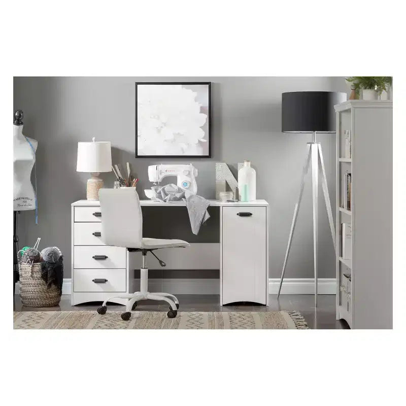 57.75" 4-Shelf Bookcase Laminated Particle Board