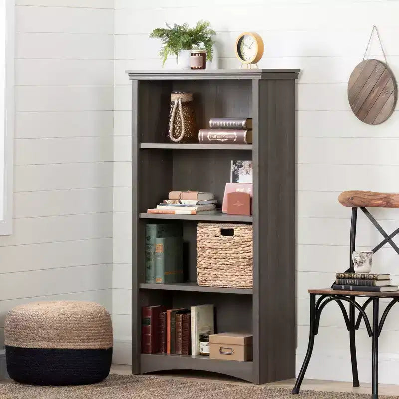 57.75" 4-Shelf Bookcase Laminated Particle Board