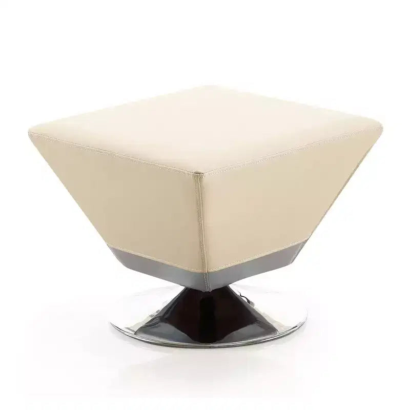 Diamond Swivel Ottoman Faux Leather Padded Seat