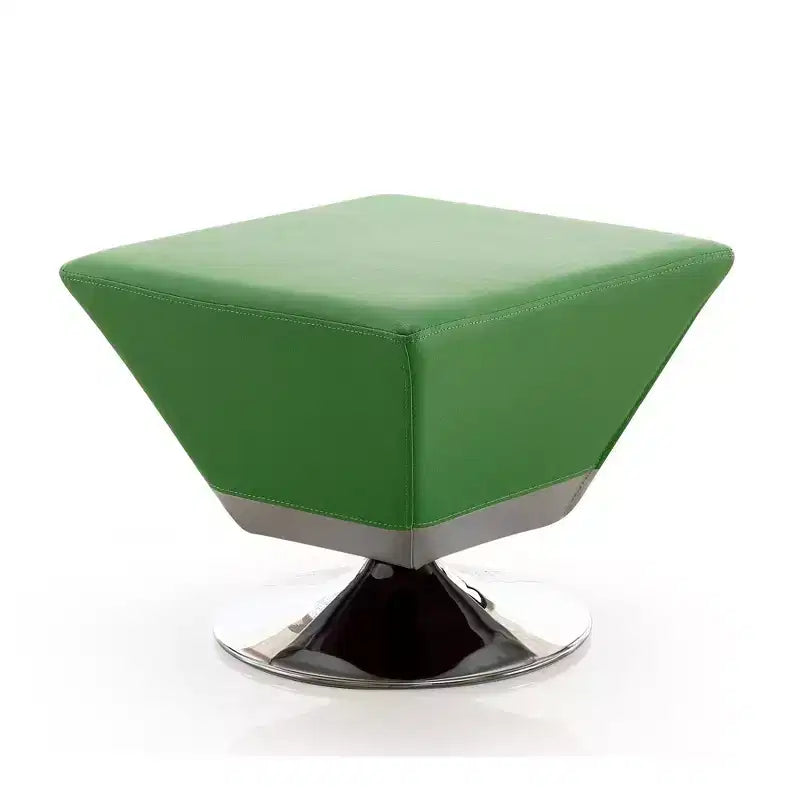 Diamond Swivel Ottoman Faux Leather Padded Seat
