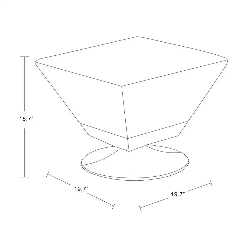 Diamond Swivel Ottoman Faux Leather Padded Seat