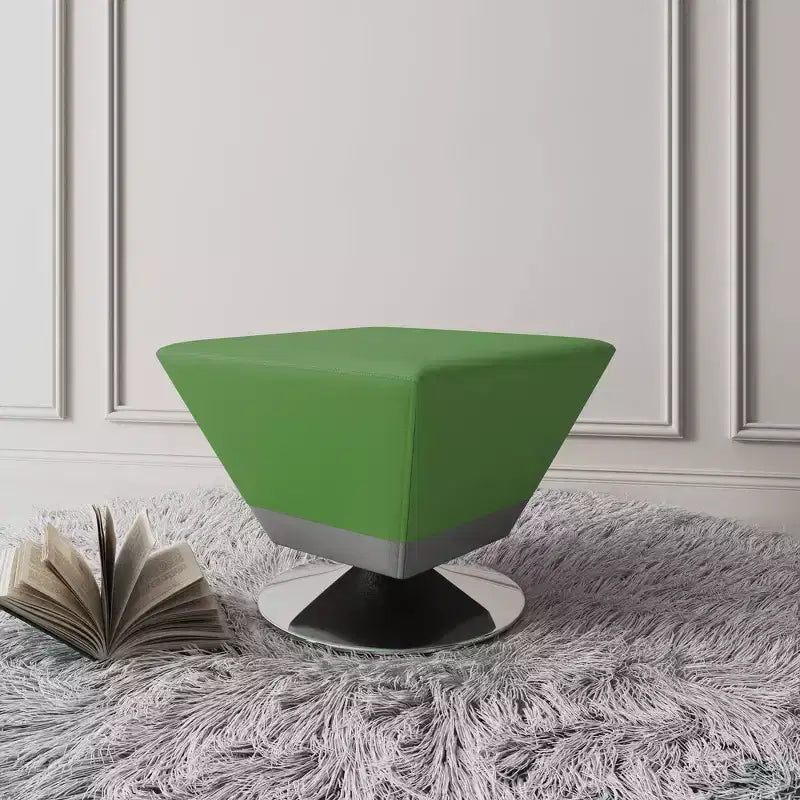 Diamond Swivel Ottoman Faux Leather Padded Seat