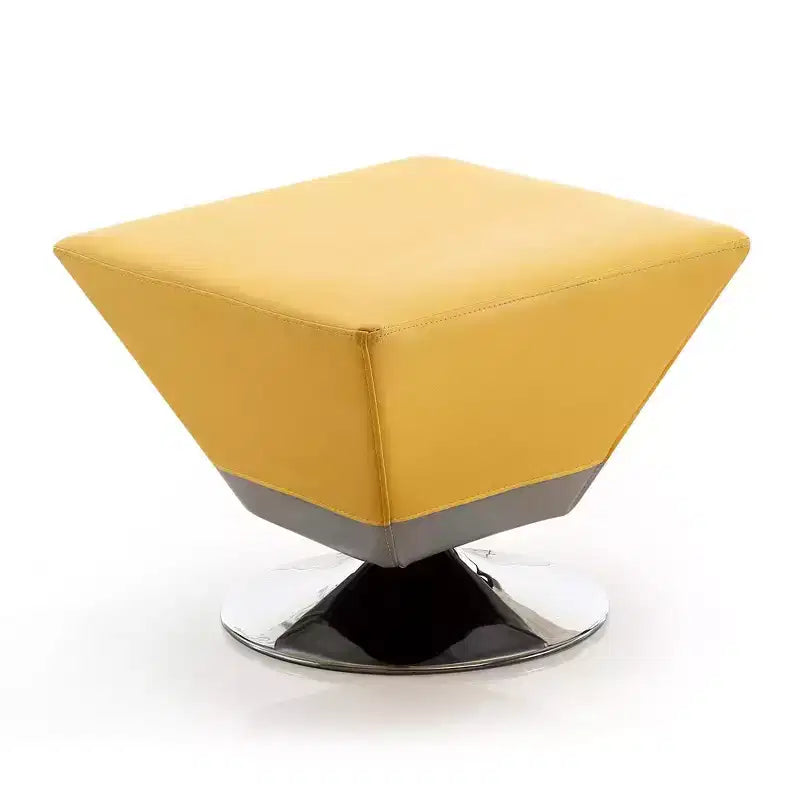 Diamond Swivel Ottoman Faux Leather Padded Seat