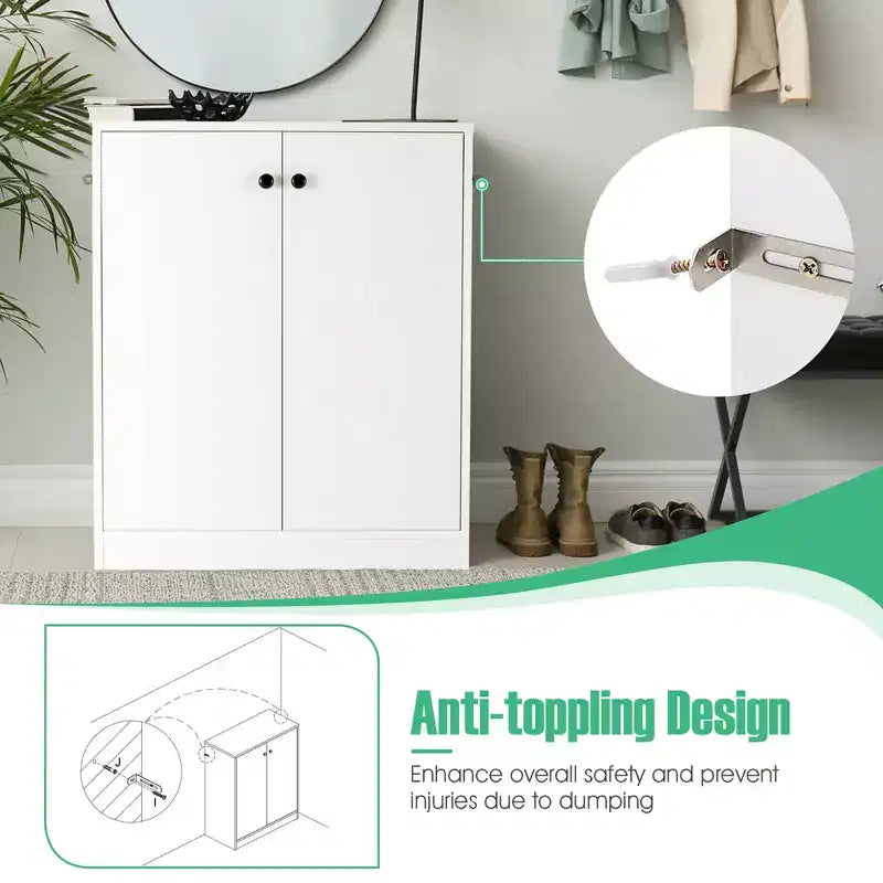 2-Door Storage Cabinet Buffet with 3 Shelves Sideboard for Kitchen Hallway