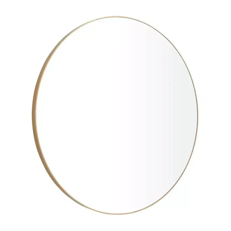 42" Wood Round Wall Mirror with Thin Frame
