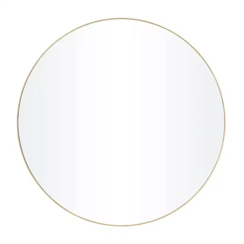 42" Wood Round Wall Mirror with Thin Frame
