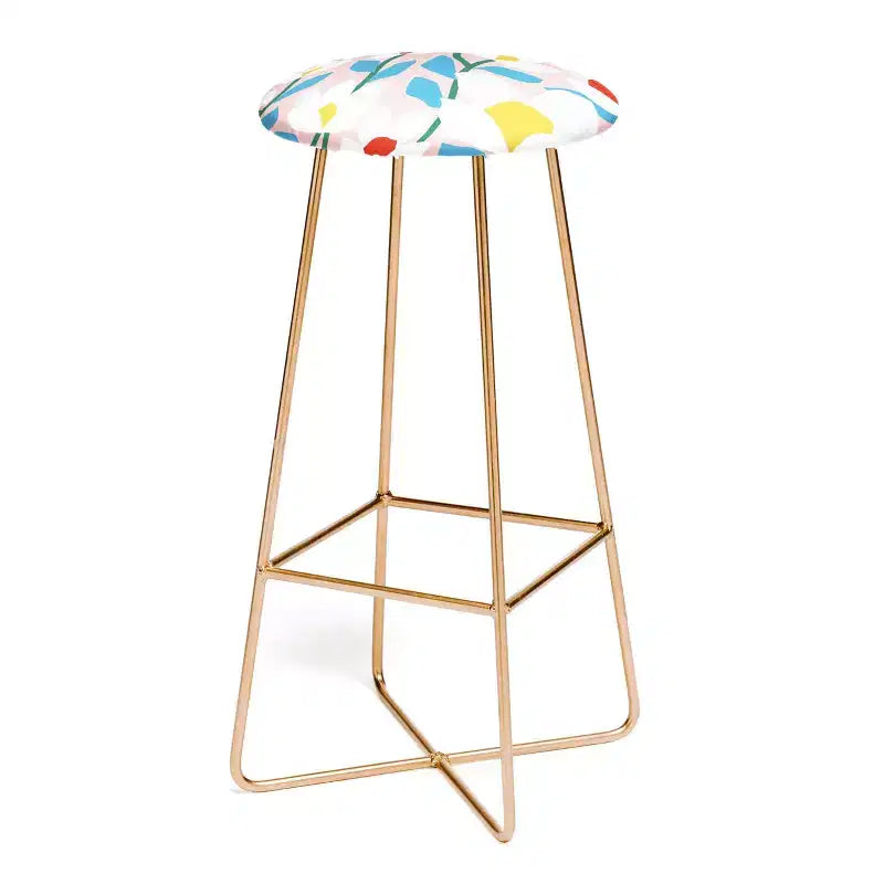 White Springs Florals Upholstered Barstool