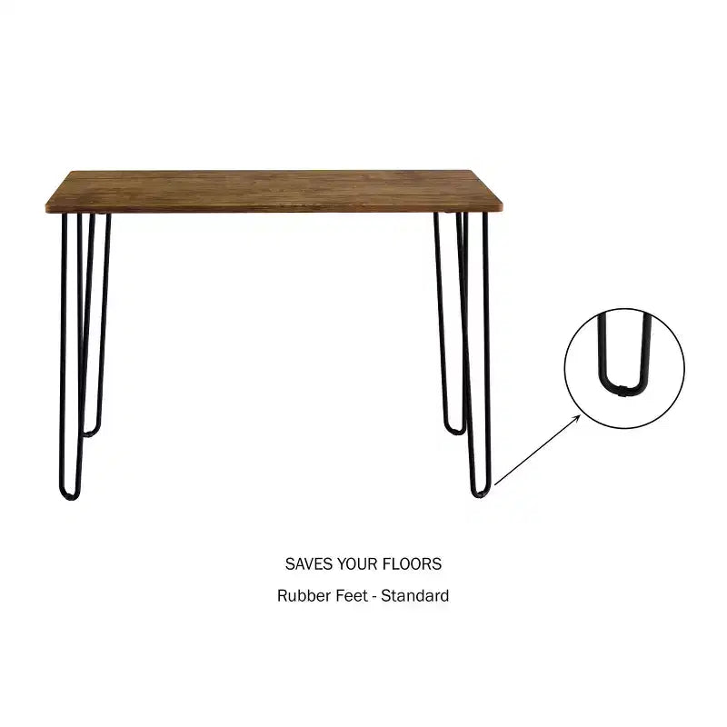 Modern Industrial Desk with Hairpin Legs Woodgrain-Look and Steel Accent