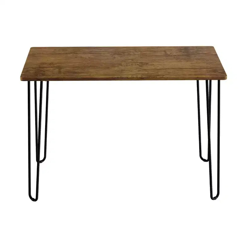 Modern Industrial Desk with Hairpin Legs Woodgrain-Look and Steel Accent