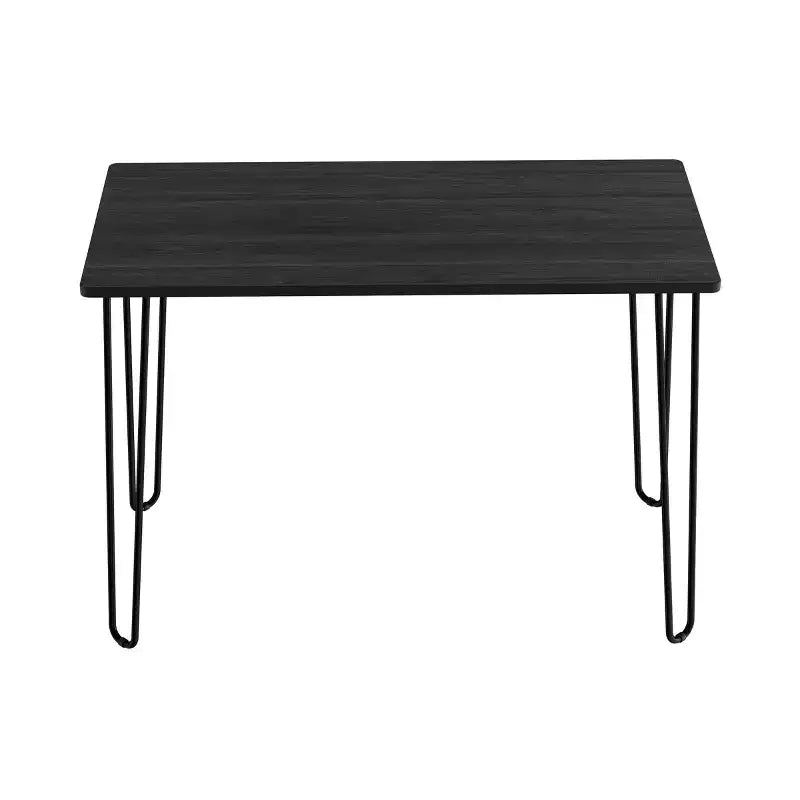 Modern Industrial Desk with Hairpin Legs Woodgrain-Look and Steel Accent