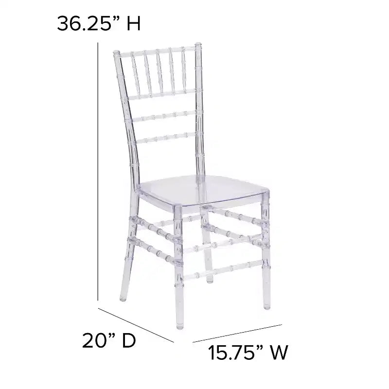 2 Pack Stacking Ghost Chair Clear Polycarbonate