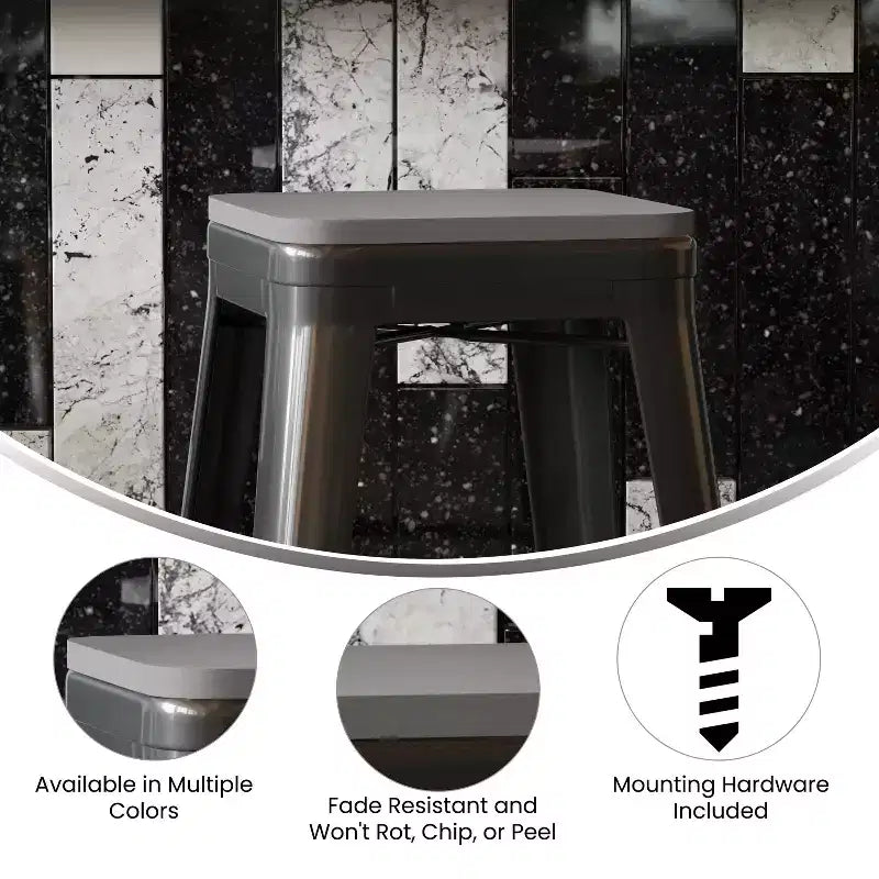 All-Weather Durable Polyresin Seat for Metal Dining Chairs, Counter Stools and Bar Stools