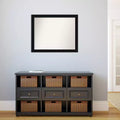 Non-Beveled Bathroom Wall Mirror Satin Black Frame