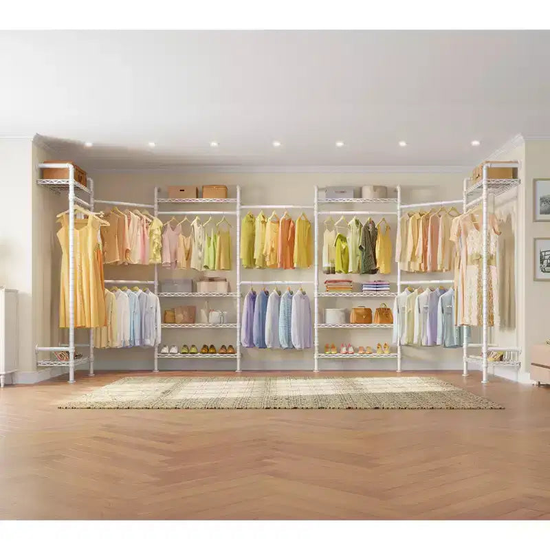 Industrial Pipe Wall Mounted Clothing Rack Walk-in Closet System