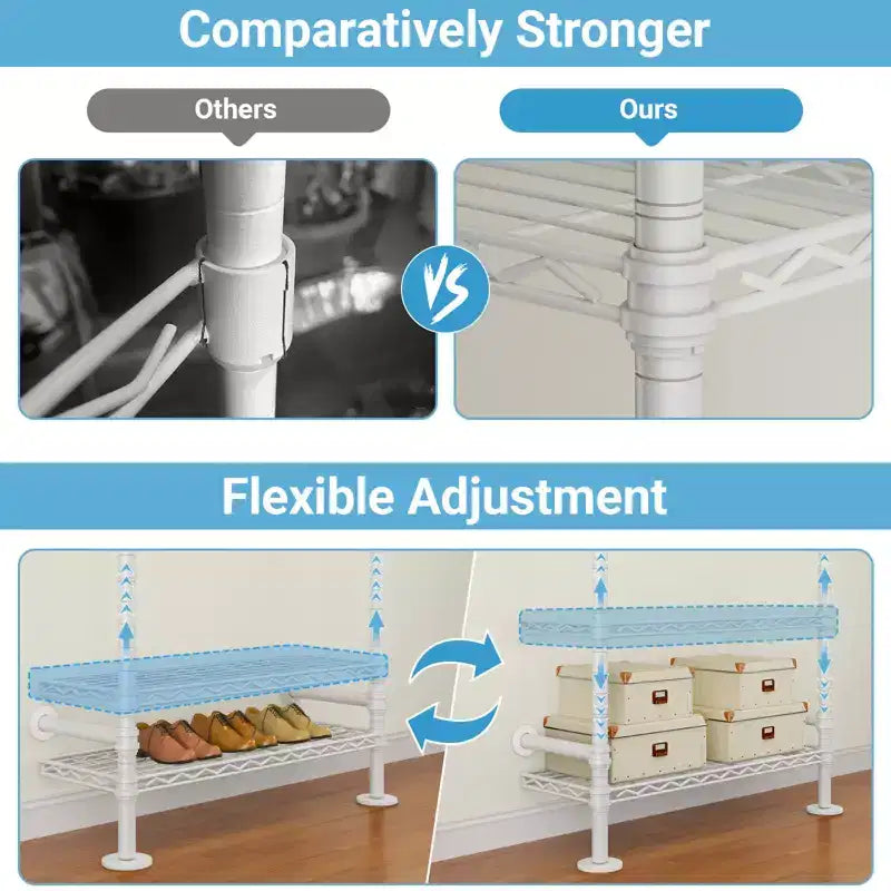 Industrial Pipe Wall Mounted Clothing Rack Walk-in Closet System